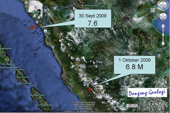 Dua gempa berturut-turut. 30 Sepe dan 1 Okt 2009