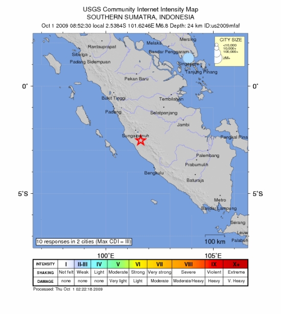 Gempa di South Sumatra